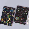 Magic Drawing Book Scratch Art Toy – DIY Black Cardboard Notes for Kids, Doodle Painting Pad (Large: 14x20cm, Small: 10x14cm). 