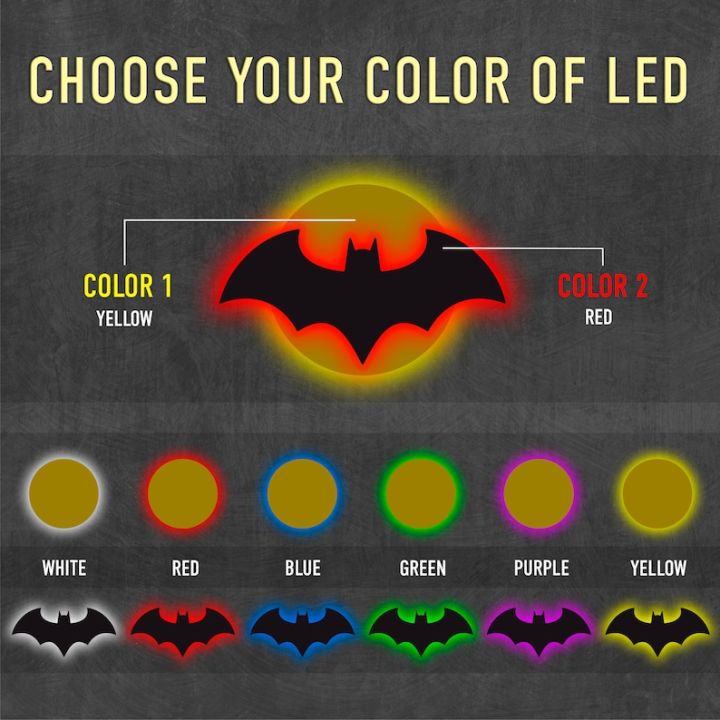 ZF Bat Wooden LED sign, Batman sign light, Bat led sign, Bat LED light Lamp, Comics neon sign, Superhero logo wall art, Batcave LED sign, Comics hero decor
