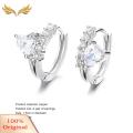 SuperRide Ear Clips Luxury Heart Shiny Cubic Zirconia Leverback Hoop Earrings. 
