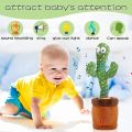 Rechargable Dancing Cactus Talking Toy, Wriggle Singing Cactus Repeats What You Say, Soft Plush Talking Toy Electric Speaking Cactus Baby Toys Funny Creative Kids Toy. 