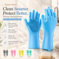 Reusable Silicone Magic Washing Gloves Pair with Scrubber for Kitchen, Bathroom, Car, Pet and Multipurpose Cleaning and Washing (1 Left and 1 Right Hand Silicone Scrub Glove Pair). 