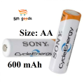 Rechargeable Cell AA/AAA, 600 mAh (Pack of 2 Cells). 