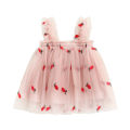 Toddler Kids Girls Princess Dress Daisy/Fruit Embroidery Sleeveless Sling Dress Summer Casual Mesh Tulle Fluffy Dress. 