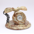 Multi Green Onyx Antique Telephone Set with Clock Decorative Home Accent. 