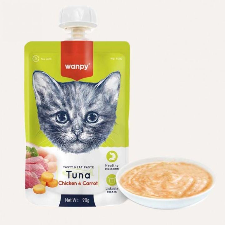 Wanpy Adult Cat Tasty Meat Tuna Chicken & Carrot 90 g Pouch