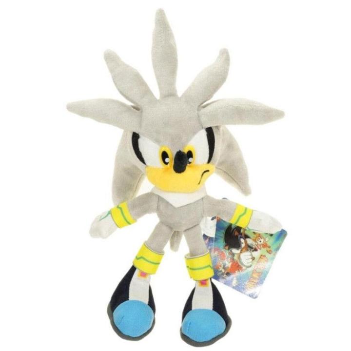 NYT Silver Sonic The Hedgehog Action Figure Gift Stuffed Plush Soft Doll Toy 11" Fm*