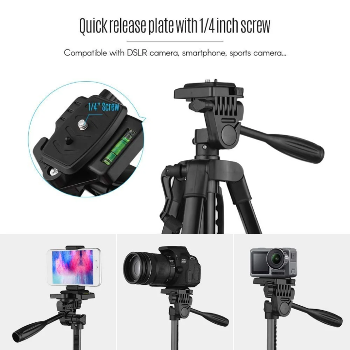 TechDepot%203366%205-Feet%20Adjustable%20Aluminum%20Tripod%20Stand%20with%20Handle,%201.5kg%20Load%20Capacity,%20Free%20Mobile%20Holder%20&%20Carrying%20Bag%20%E2%80%93%20New%20Heavy%20Duty%20Camera%20Tripod%20for%20YouTube%20&%20Vlogging%20-%20Image%202