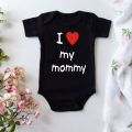 I Love My Daddy Mommy Newborn Boys Girls Romper Infant Black Cotton Toddler Baby Short Sleeve Jumpsuit Clothes Twin Baby Clothes. 