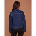 Navy Denim Jacket for Women Premium Quality Stylish Casual Wear Comfortable and Durable. 