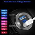 Quick Charge 3.0 Dual USB Charger Socket Aluminum Power Outlet Fast Charge with LED Voltmeter for 12V 24V Car Boat Marine ATV RV（Blue). 