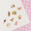 Creative Cute Small Zircon Donut sushi Hot Dog Bun Chicken Leg Pizza Burger Fries Food Stud Earring For Women Earring. 