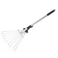 Garden Leaf Rake Cleaning Leaves Sticks and Debris Telescoping Handle Adjustable for Plants Lawns Roof Yard Gardening Camping. 