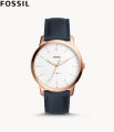 Fossil The Minimalist Slim Three-Hand Navy Leather Watch for Men- FS5371. 