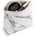 White Marble PU Stationery Pencil Case Pouch Makeup Bag with Zip for Girls Woman. 