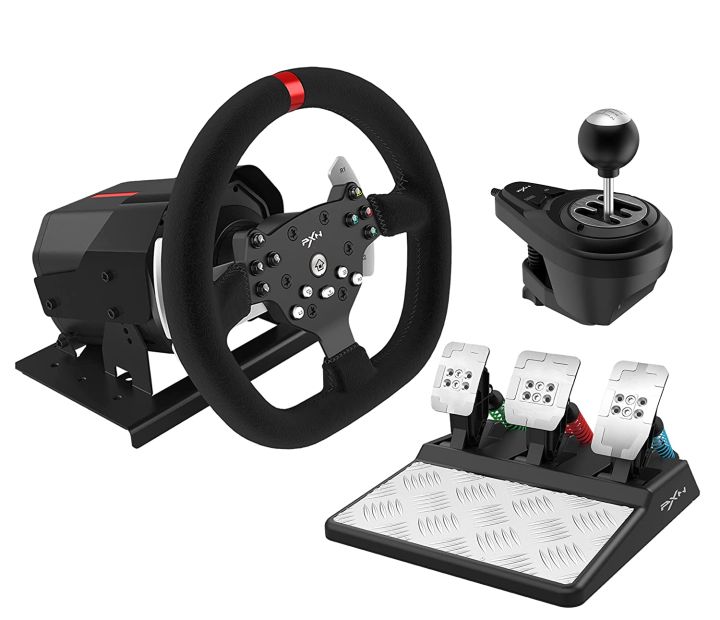PXN%20V10%20Gaming%20Racing%20Steering%20Wheel%20270/900%C2%B0%20Degree%20Dynamic%20Force%20Feedback%20and%20Magnetic%20Pedals,%206+1%20Shifter%20-%20Image%202