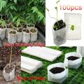 100Pcs/Pack Seedling Plants Nursery Bags Fabric Eco-Friendly Growing Planting Bags. 