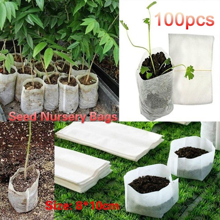 100Pcs/Pack Seedling Plants Nursery Bags Fabric Eco-Friendly Growing Planting Bags