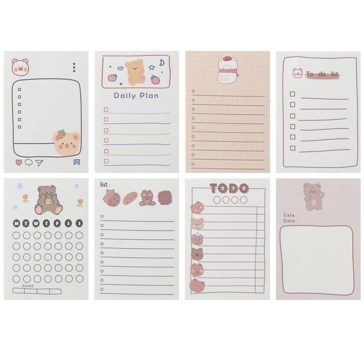 Take Note Multi-color Message Notes Notepads Paper Durable Bear Patterns Memo Notes Lightweight Practical