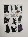 Black cat Sticker sheet (Uncut sheet) - Sheet size: (10 x 15)cm. 