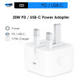 20W PD USB-C Fast Charger for iPhone and iPad 3-Pin Adapter. 