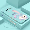 Samsung Galaxy S10 S9 S10+ Plus S10E Cute Stellalou Casing Square Edges Liquid Silicon Back TPU Soft Case with Lanyard Cover. 
