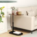 Space-Efficient Adjustable Height C Shaped Side Table – Ideal Sofa and Bed End Table for Apartments, Dorms, Offices and Minimalist Home Setup. 