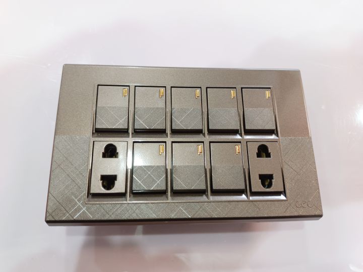CEC Metal Series China Switch Board – Durable & Stylish Electrical Solution-Coffee color