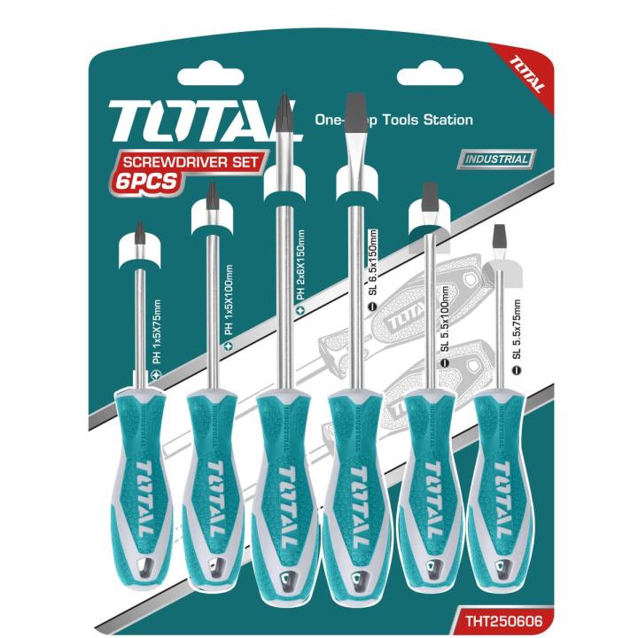 TOTAL (INDUSTRIAL - PRC) - THT250606 - 6 PCS SCREWDRIVER SET - CR-V