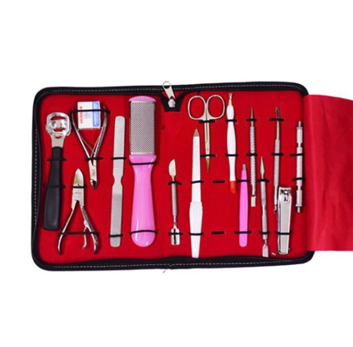 15 pcs Professional Manicure Pedicure kit - Premium Quality Stainless Steel -Manicure Pedicure Kit15 Pieces complete grooming Tool Set For Hands And Feet