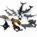 12Pcs Mini Marine Animal Giant Tooth Shark Killer Whale Blue Whale Shark Penguin Dolphin Model Toy. 