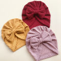 2022 Spring Summer Baby Hat Turban Cute Bows Knitted Baby Girl Hats Beanie Newborn Soft Cotton Solid Color Infant Kids Winter. 