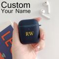 Luxury PU Leather Case Custom Name Text Logo Picture For Airpod Case Personal Design Soft Case Hot Customized Photo Letter Cover. 