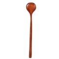 10 Pieces Korean Style 10.9 inches 100% Natural Wood Long Handle Round Spoons (Korean Style Soup Spoon). 