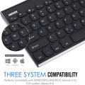 Arteck Stainless Steel Bluetooth Keyboard HB086 - Rechargeable with Universal Connectivity. 