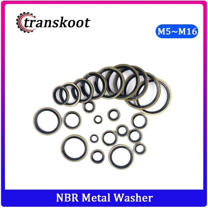 M5 M6 M8 M10 M12 M14 M16  to M30 High Pressure Hydraulic Pipe Seal Pad Rubber Metal Shim Seal Gasket NBR Metal washer