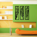 Wooden Wall Decorative 3 panels , home decor item modern leaf polygon style design wall art 14 by 4 inches each panel. 