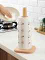 Wooden Kitchen Roll Holder Free Standing Paper Towel Holder Creative Tissue Holder For Bathroom And Kitchen. 