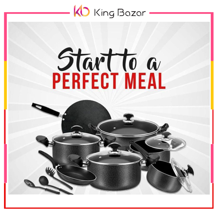 Sonex Elegant Gift Set – 18-Piece Non-Stick Cookware Set (50097) | Daraz.pk