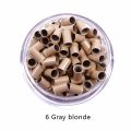 200/500Pcs 3.4mm Long Copper Flared Flaring Micro Rings Tube Euro Locks for Feather Human Hair Extensions Tools Accessories. 