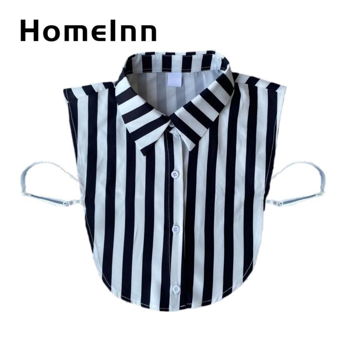 Men Fake Collar Adjustable Strap Striped Fake Collar for Office Work Unisex Business Style Shirt Inside Collar with Anti-slip Button Buyers' Choice Shirt Fake Collar