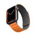 UNIQ Revix Reversible Magnetic Apple Watch Strap Series 1-8 SE/SE2 45/44/42MM – (Grey/Orange). 
