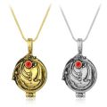 Movie Vampire Diaries Elena Gilbert Charm Necklace Retro Blue Stone Katherine Klaus Pendant Necklace Women. 