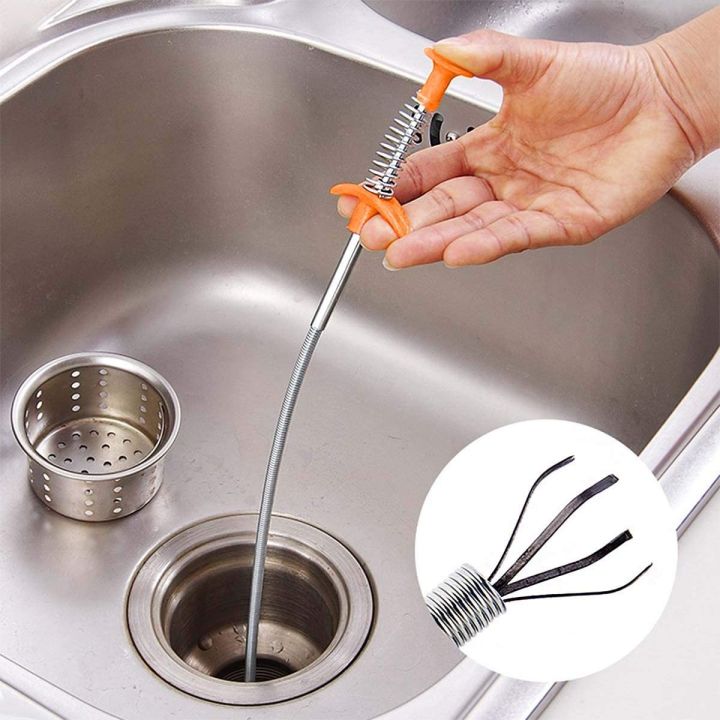 1pcs Kitchen Bathroom Toilet Sink Cleaning Pipeline Dredge Tools Hair Catcher Bendable Spring Pipe Dredge Home Use