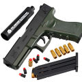 Glock Soft Bullet Toy Gun Shell Ejection Foam Darts Blaster Toy Gun Manual Airsoft Gun With Silencer For Kid Adult. 
