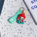 Disney Princess Super Cute Keychain The Little Mermaid Belle Hand-Made Level Key Ring Rapunzel Mobile Phone Cartoon Pendant Bag Cinderella Lanyard Exquisite. 