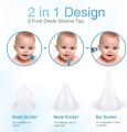 VANCOCON Nasal Aspirator, 2 in 1 Baby Nasal Aspirator & Ear Wax Remover, Electric Baby Nose Cleaner with 4 Silicone Nozzles for Newborns, Toddlers, Blue091. 