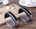 Manual Garlic Press Rocker with Handle Stainless Steel Garlic Crusher Squeezer Slicer Mincer Chopper Kitchen Gadget Tool. 