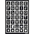 42 pcs Alphabet Stickers Chalkboard Symbol Number Interlocking Template Stickers Wood Alphabet Letter Stencil Stamping Embossing Template. 