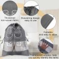 Shoe Bags for Travel,Shoe Bag Non-Woven Drawstring Travel Shoe Bag with Transparent Slot Portable Shoe Storage Bags Drawstring Shoe Bags for Daily and Travel Use(Grey). 