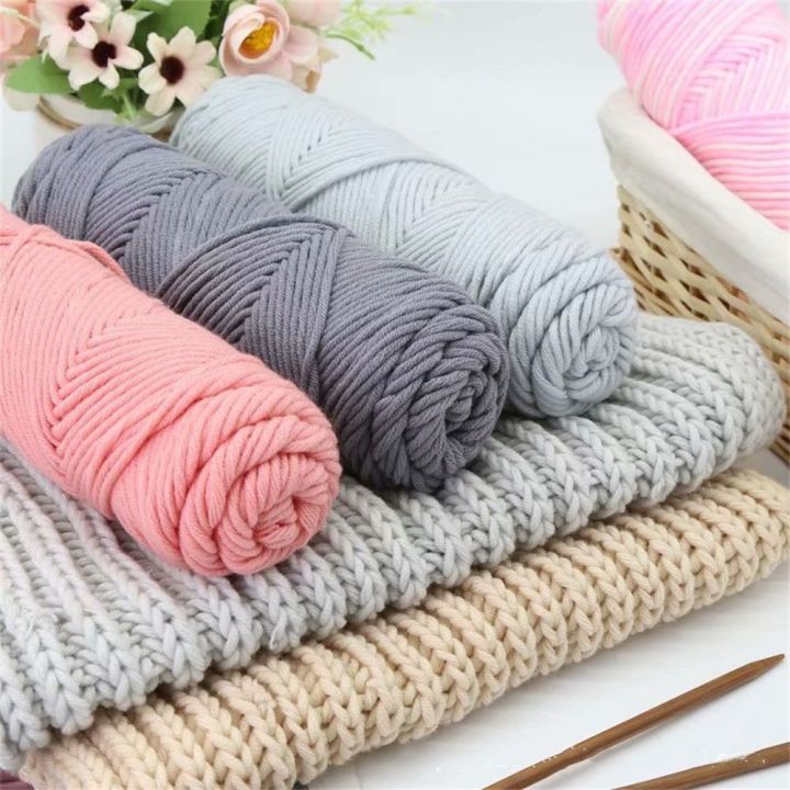 Handmade Thick Soft 100g Hand Knitting Chunky Crochet 8 Ply Thread Milk